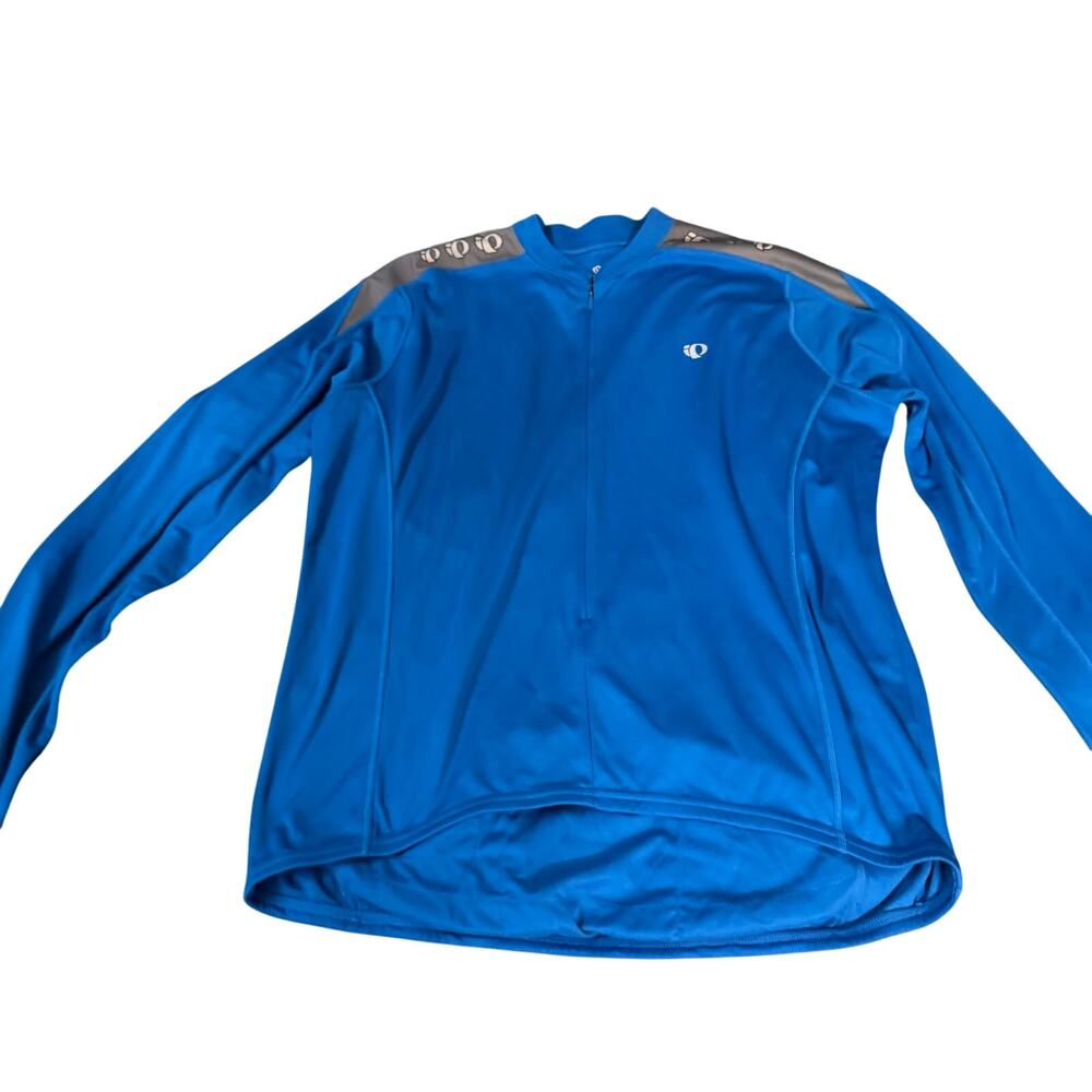 Pearl Izumi mens XL light blue cycling jersey w 3 pockets in back biker activewr